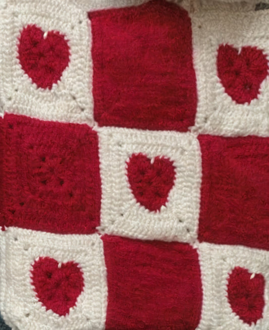 Red and white Amor Tote bag