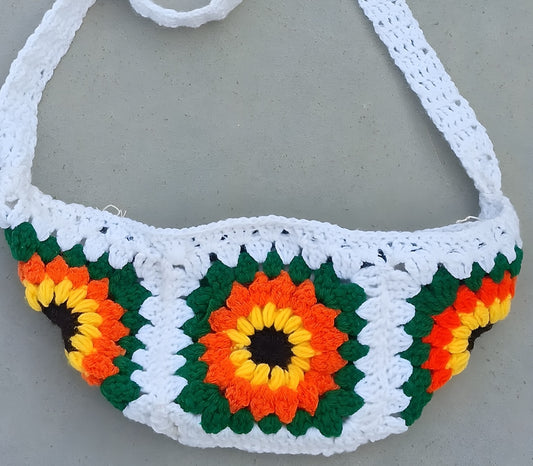 White Floral cross body bag